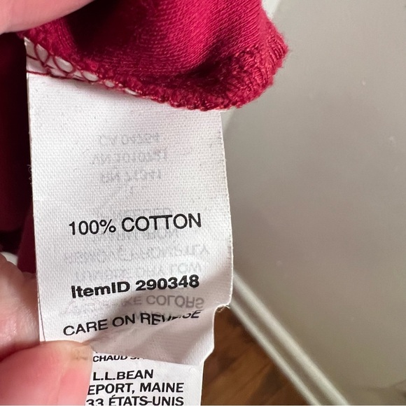 L.L. Bean Pullover Long-Sleeve Shawl Collar Top Dark Cranberry M - Picture 11 of 11